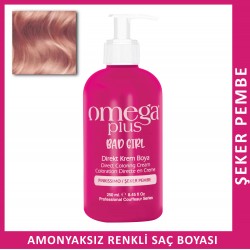Omega Plus Bad Girl Şeker Pembe Amonyaksız Renkli Saç Boyası 250ML